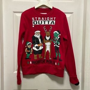 CUDDLY CANUCKIES | Ugly Christmas Sweaters | Graphic | Sweatshirt | Red | Size S